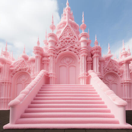 Pink rose art nouveau motif